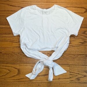 Good American White Tie Crop T-Shirt